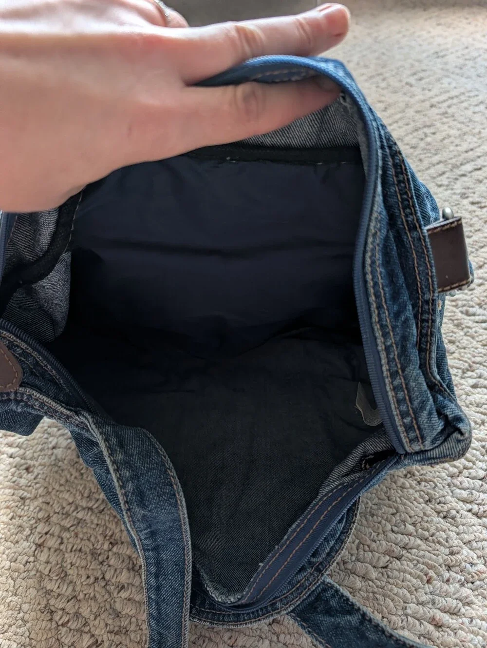 Vintage Y2K 2000s Denim Utility Pocket Tote Bag Purse Grunge 90s Aesthetic Vtg